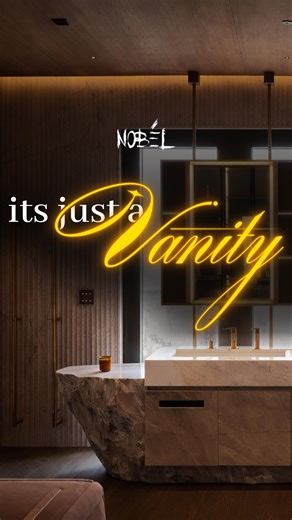 NOBÉL INTERIOR DESIGN on Instagram: "“It’s just a vanity.” We never treat it that way. Each vanity is designed as part of the overall spatial system. Its scale, placement, and function are defined early, together with the surrounding architecture. Stone is selected through a targeted search, often across multiple regions, until the material precisely matches the intent of the project — in tone, structure, and consistency. Before any stone is cut, the vanity is fully engineered. Function, routing