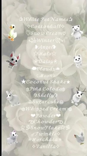 Cute adopt me pet names ✨