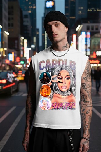 Cardi B Bootleg Muscle Tank Top | Rap Cardi B Muscle Tank Tee, Female Hip Hop Gym Shirt - Etsy