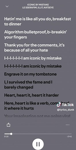 Iconic by Mistake lyrics — LE SSERAFIM, ILLIT, KATSEYE