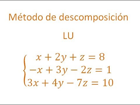 MÉTODO DE DESCOMPOSICIÓN LU