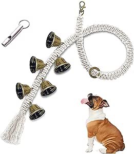 YUIUPD Dog Bell for Door Potty Training, Dog Door Bells for Door Knob, Bells for Dogs to Ring to Go Outside, Handmade Woven Hanging Door Bells for Puppie and Large Dogs
