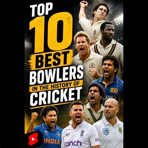 TOP 10 BEST BOWLERS IN THE HISTORY OF CRICKET #shorts #cricket #bestbowlers #cricketshorts