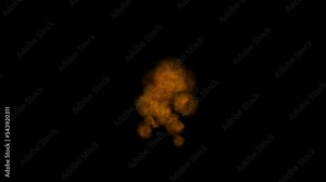 fire explosion animation for intro, elements for motion design, on black background. flames and sparks. realistic fire simulation