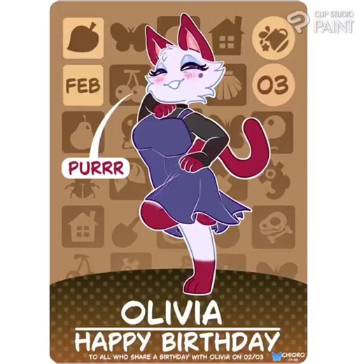Happy Birthday to Olivia and to everyone else who shares this day with her! She seems sneaky! 🐱 #animalcrossing #animalcrossingfanart #fanart #birthdays #acnl #acnh #speedpaint #artistsoftiktok #fyp #art #artist #animalcrossingfandom #aquarius #olivia #cat #catsoftiktok