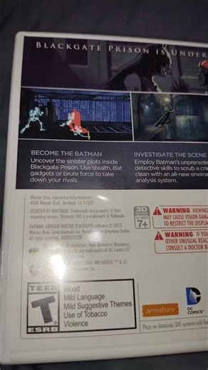 GAME NINTENDO 3DS - BATMAN ARKHAM ORIGINS BLACKGATE #nintendo #nintendo3ds #batman