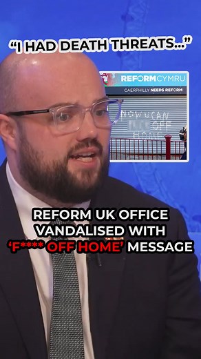 106K views · 2.5K reactions | Reform UK's Caerphilly by-election campaign office has been vandalised just days after Plaid Cymru won the crunch Senedd contest. Speaking to GB News, candidate Llyr Powell revealed how he had received death threats and even fear for his family's safety throughout the campaign. | GB News | Facebook