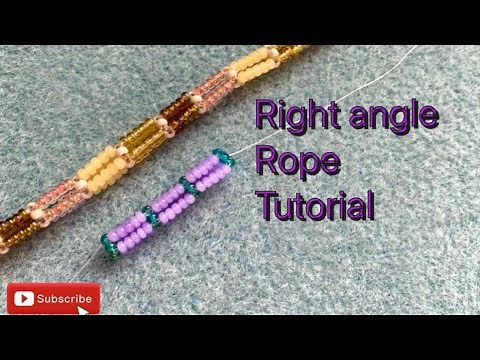 Right angle weave beaded rope tutorial modified CRAW