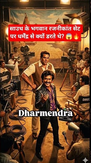 साउथ के भगवान रजनीकांत सेट पर धर्मेंद्र से क्यों डरते थे? 😱🔥 #shorts #facts #trending