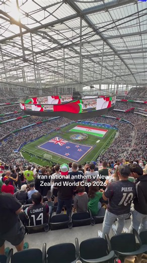 Reception for Iran national anthem for their first World Cup game v New Zealand in Los Angeles at the SoFi Stadium #iran #worldcup2026 #fifaworldcup #losangeles