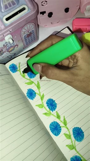 Aesthetic Blue Flower Border 💙🌼 | Easy Notebook Design ✨ Easy and perfect for aesthetic notes ✨🩵