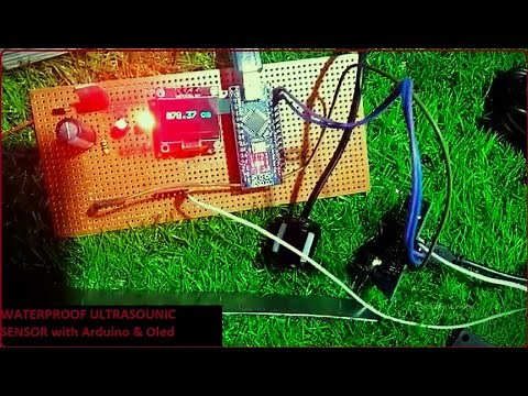 JSN-SR04T WATERPROOF ULTRASONIC SENSOR WITH ARDUINO INTERFACE OLED || ARDUINO PROJECT