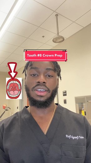 How to do a crown prep for tooth 8🦷 #foryou #fyp #dentalschool #dentalstudent #gradschool #dental #predental #blackdentist #dentaltok