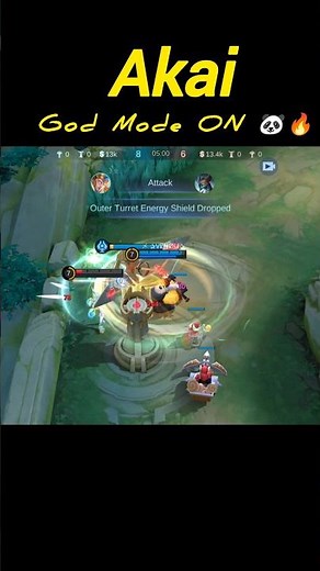 Crazy Akai Gameplay 🔥 #mobilelegends #akai #mlbbindia #short