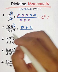 566K views · 10K reactions | How to Divide Monomials? 樂 | Prof D | Facebook