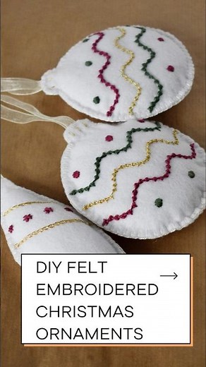 Stitch a Felt Christmas Ornament | Easy Embroidery DIY #DIYChristmas #EmbroideryArt #FeltDIY