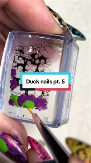 Last of the duckie nails! What do we think, would you do reverse stamping to get results like these? @Maniology plate M588 @born pretty stamping polish @Aprés Nail Professional tip @CANNI Gel Nail Polish base color #nailartinspo #michigannailtech #springnails #nailtok #creatorsearchinsights