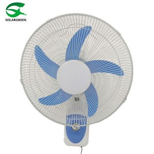 [Hot Item] 16 Inch 5 Blades Wall Mounted Acdc Solar Rechargeable Wall Fan