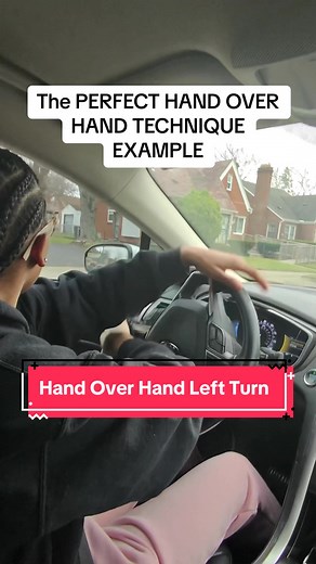 Great example of the handover hand technique when completing the left turn on a uncontrolled residential street! #DrivingTips #StudentDriver #Detroit #ResidentialDrive #PrivateLessons #mrroadready