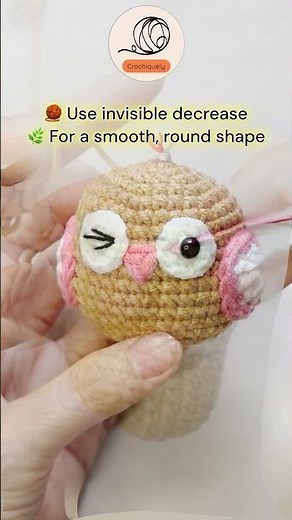 Invisible Decrease Magic — baby owl edition! 🦉✨🧶