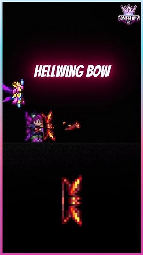 Hellwing Bow in Terraria – Flaming Bat Arrows! 🏹🔥 #Terraria #shorts #shortsfeed