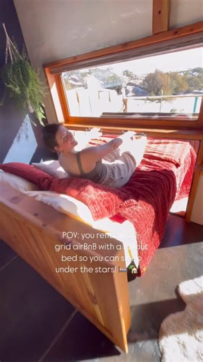 RoadPacker | POV: you rent an off-grid airBnB with a rollout bed so you can sleep under the stars and wake up to the sunrise! 🛏️ 🌌🏡 🌄✨🧡 Follow... | Instagram