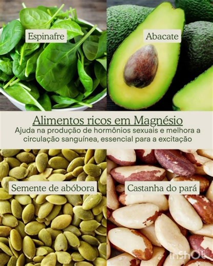 Alimentos ricos em magnésio.