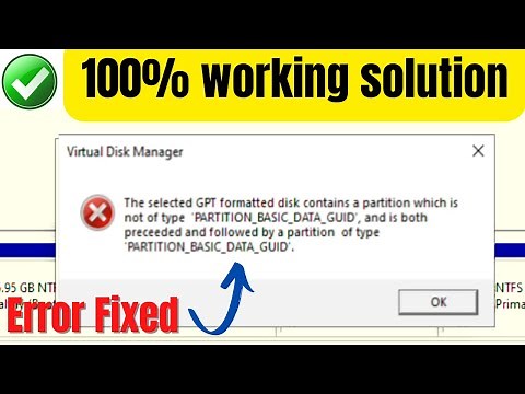 the selected gpt formatted disk contains a partition which is not of type 'partition basic data guid