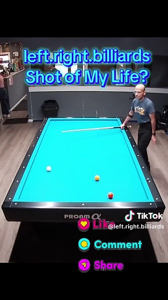 In three cushion billiards this shot comes up on occasion. To call it a low percentage is an understatement. It is almost impossible and I don't know of any systems to help with this particular shot choice. Maybe there was a better shot. I didn't see it. If you saw it, please post it in the comments but I thought this was a sexy sexy attempt. #fyp #billiards #pba #3cushion