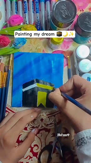 painting my dream 🕋🌙✨#easy #kaba #painting #shorts #trending @Naf_nur_1