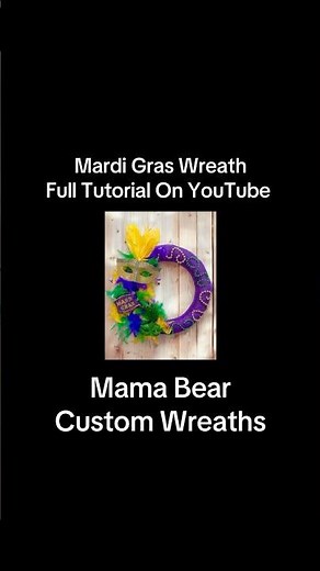Mardi Gras Wreath Full Tutorial On My Channel ! #diy #mardigras #howtomakewreaths
