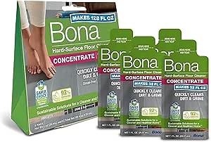 Bona Multi-Surface Floor Cleaner Concentrate - 1 fl oz - 4-Pack - Residue-Free Floor Cleaning Solution for Bona Spray Mop and Spray Bottle Refill - For Stone, Tile, Laminate, and Vinyl Floors