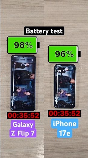 Samsung Galaxy Z Flip 7 vs iPhone 17e battery test!