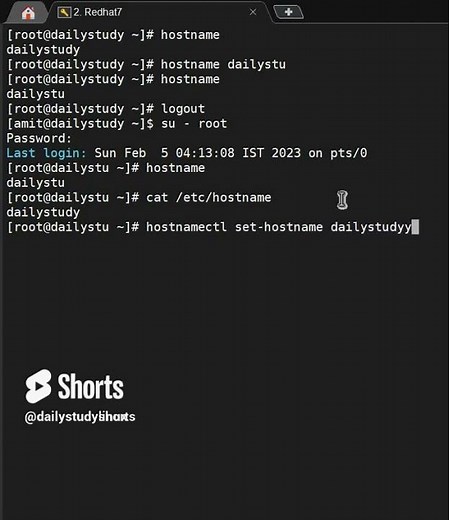 How to set hostname on Linux #Linuxstudy #linuxinterviewquestions #linuxshorts #linux #linuxcommand