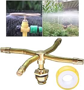 3/4 Arm Automatic Rotary Sprayer, 360 Degree Rotation Irrigation System Sprinkler Head, Sprinklers for Plants, Large Area Coverage Water Sprinkler for Garden Yard Lawns (4 arm)
