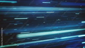 Futuristic Big Data Streaming Background/ 4k animation of an abstract technology background of big data streaming including lines and particles with depth of field blur