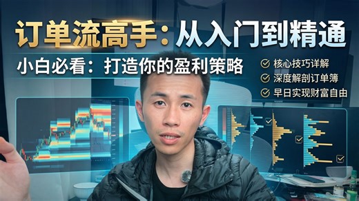 苦学订单流，早日成为订单流大师，新手如何学习订单流交易路子，看完就懂了！