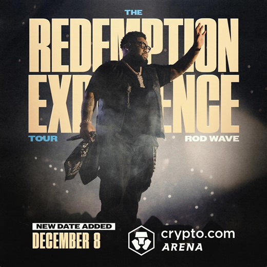 The wait is over. Rod Wave brings The Redemption Experience Tour to Crypto.com Arena on 12/8 — and tickets are moving fast. Don’t miss the moment everyone will be talking about. | Rod Wave