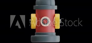Cartoon Fire Hydrant Illustration 3D Icon Animation Stock Video