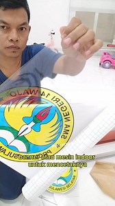 16K views · 174 reactions | Ini jenis stiker yang saya gunakan untuk membuat logo akrilik SMA Negeri 14 Wajo, semoga video ini bisa mudah dimengerti. Jika video ini bermanfaat silahkan dibagikan agar lebih banyak yang tahu teknik ini. #sticker #stiker #laminating #logo #akrilik | Muhammad Nasrullah | Facebook