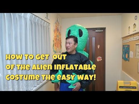 HOW TO GET OUT OF THE INFLATABLE ALIEN COSTUME THE EASY WAY! JUST IN TIME FOR HALOWEEN (part 1)