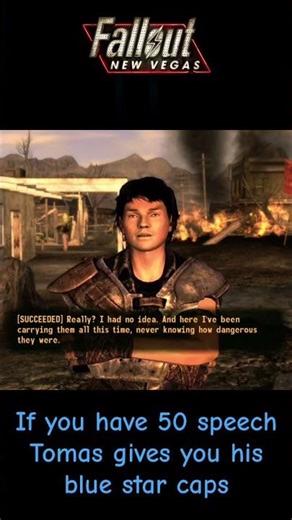 Fallout: New Vegas 🔵⭐️ Using Speech to take Tomas’ caps #falloutnewvegas #fallout #newvegas