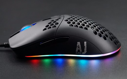 半价奥丁？黑爵AJ390打孔轻量化游戏鼠标开箱&拆解