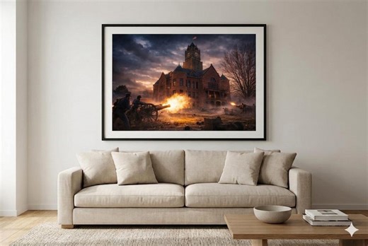 Civil War Battle Courthouse Historical Wall Art Digital Print - Etsy
