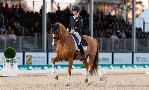 British rider’s top-level win aged 63 – with horse she thought might never compete again