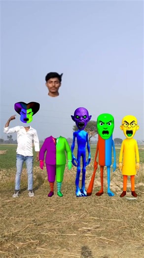 Scary Teacher 3D, Alien, Patlu, dumdoka,dogcharacter matching headshot VFX video