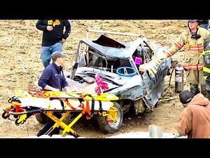 Terrifying Hit at the Demolition Derby Consolation Heat 2 Compact Cars