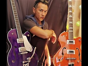 Gretsch guitar demo. Brian Setzer "hot rod" and electromatic longscale bass.