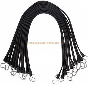 [Hot Item] 21" Inch Natural Rubber Bungee Cords with Hooks Heavy-Duty Rubber Tarp Straps, Tarp Tiedown Bungee Straps