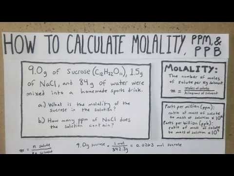 How to Calculate Molality, PPM, & PPB